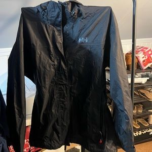 Helly Hansen Black Hooded Lightweight Rain Jacket